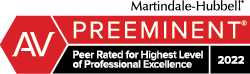 Martindale-Hubbell | AV | Preeminent Peer Rated for Highest Level of Professional Excellence | 2022